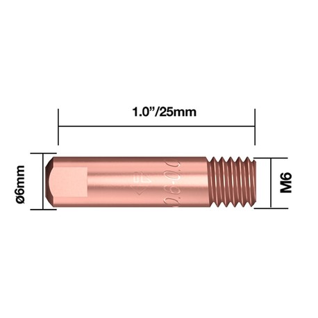 VIRTASUUTIN M6 1,0MM/25MM 10 KPL PARWELD